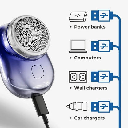 Motor-Driven Travel Shaver USB Pocket Mini Groomer Light