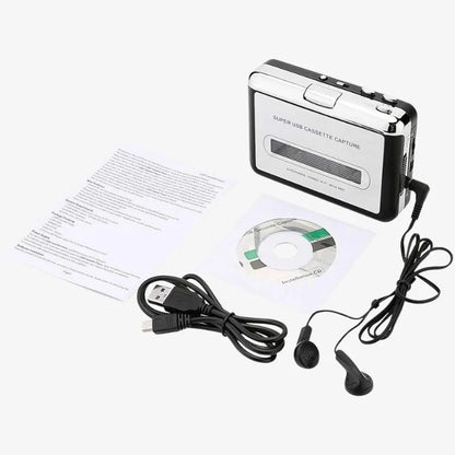 Cassette To USB Converter Travel-Friendly Tape Digitizer MP3