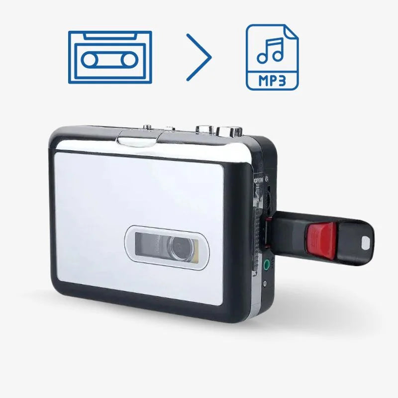 Cassette To USB Converter Travel-Friendly Tape Digitizer MP3
