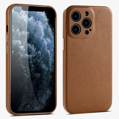 IPhone 14 Leather Case Top-Grade Leather Slim Protective