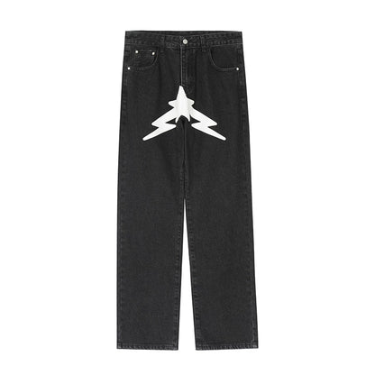 Y2K Print Jeans with Vibrant Designs, Relaxed Fit, Comfortable Denim for Trendy Style-6