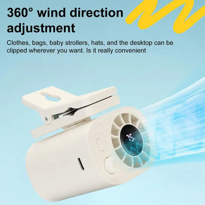 Rechargeable Clip-On Mini Fan with 360-Degree Rotation, Adjustable Speed, USB and Battery Powered for Versatile Cooling 2