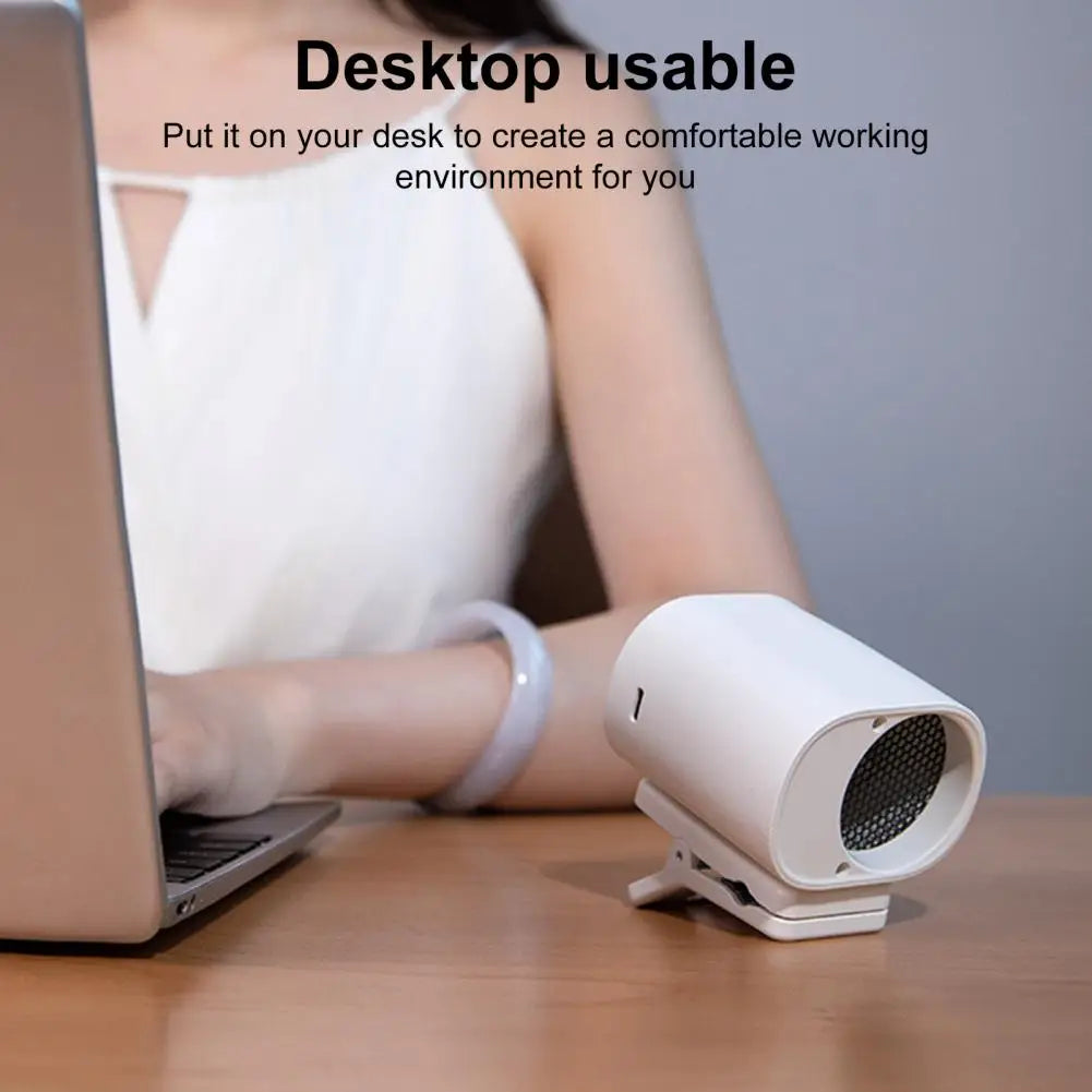 Rechargeable Clip-On Mini Fan with 360-Degree Rotation, Adjustable Speed, USB and Battery Powered for Versatile Cooling 3