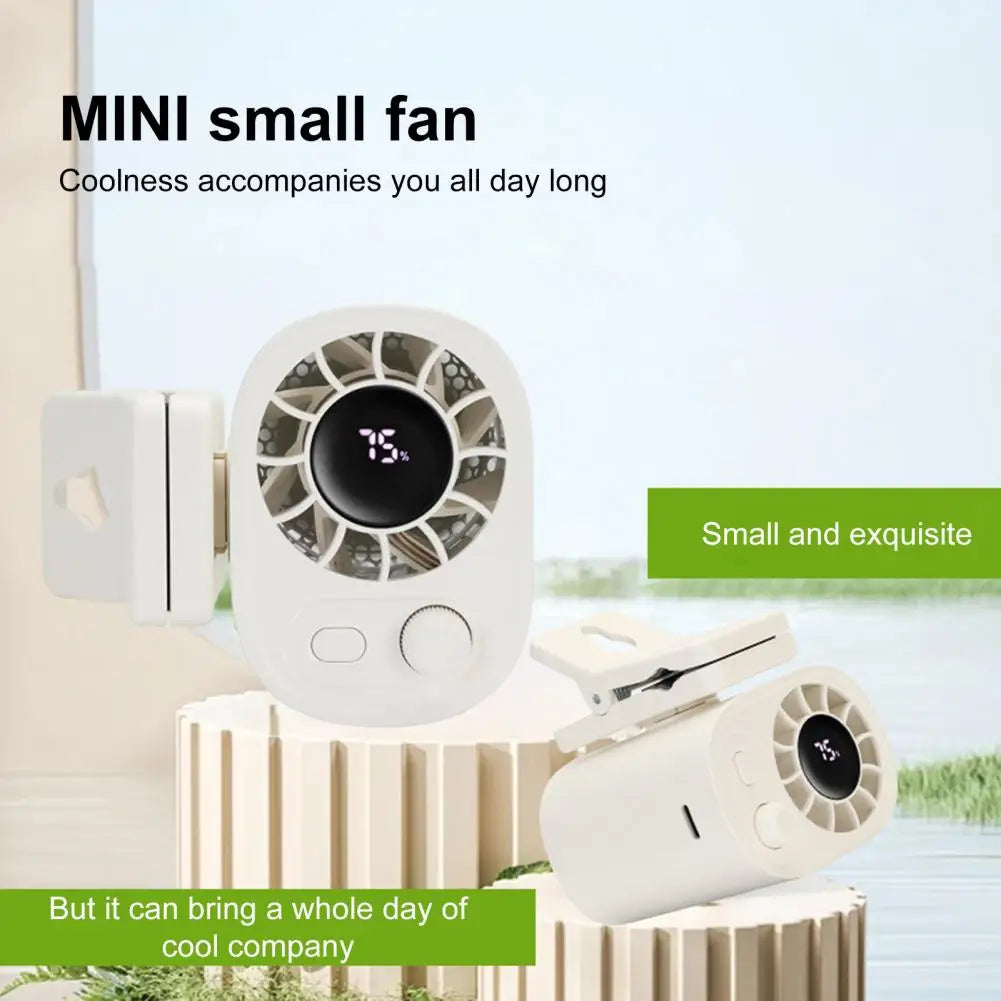 Rechargeable Clip-On Mini Fan with 360-Degree Rotation, Adjustable Speed, USB and Battery Powered for Versatile Cooling 5