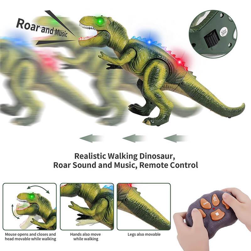 Control Remote T Rex Dinosaur LED Light Up Walking Roaring Toy For Kids Fall 2025 Gift