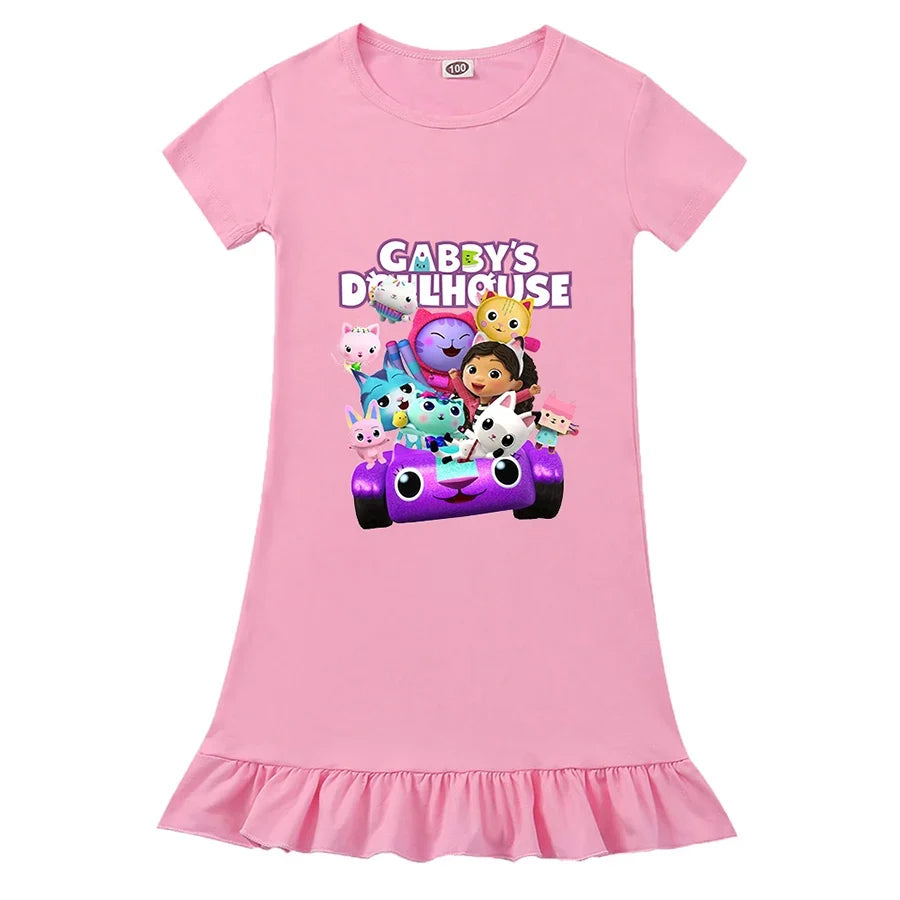 Princess-Style, Flowy, Mid-Calf Length, Cotton, For Party Wear – Light Girls’ Dress