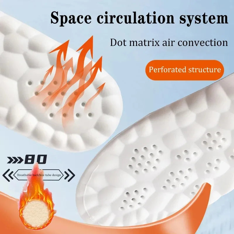 Heated Self Insoles Real Cashmere 4D Cloud Thermal Winter 2025 Arch Support Anti Odor