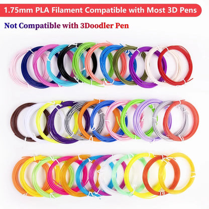 Colors 32 3D Pen Filament 1.75mm PLA, 320 Feet Total for Art Projects