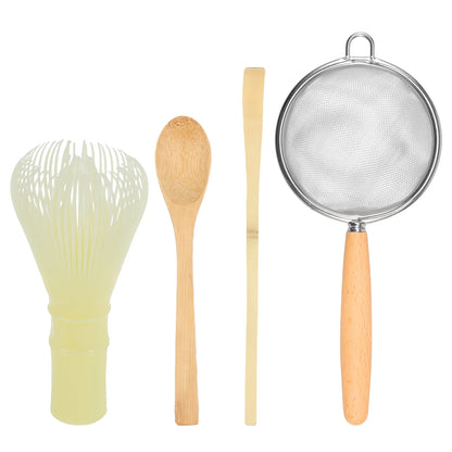 Bamboo Matcha Whisk Kit With Holder Scoop Sifter Starter