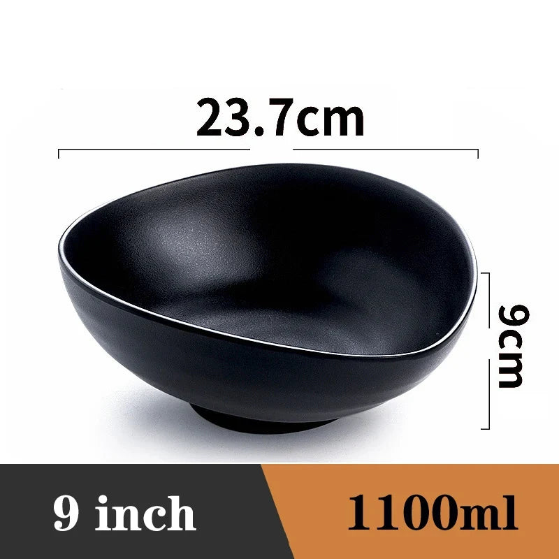 Bowl Ramen Black Plastic Japanese Style Noodle Bowl