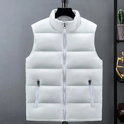 Light Men's Puffer Vest - Slim Stand Collar, Quilted