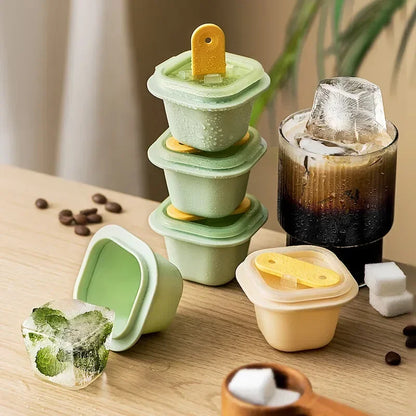 Grade Food Silicone Ice Cube Molds with Popsicle Sticks for Ice Cubes, Jellies, and Custom Treats - Stackable and Dishwasher Safe