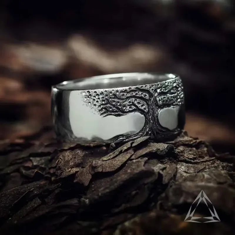 Of Tree Life Ring Unisex Vintage Carved Jewelry European American Fashion Fall 2026 Trend Gift Idea