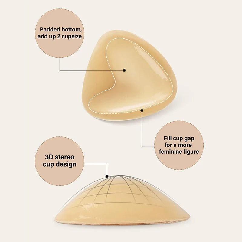 Push2026 Edition Up Bra Pads Reusable Double Sided Sticky Inserts Strapless Lift For Swimsuits Summer