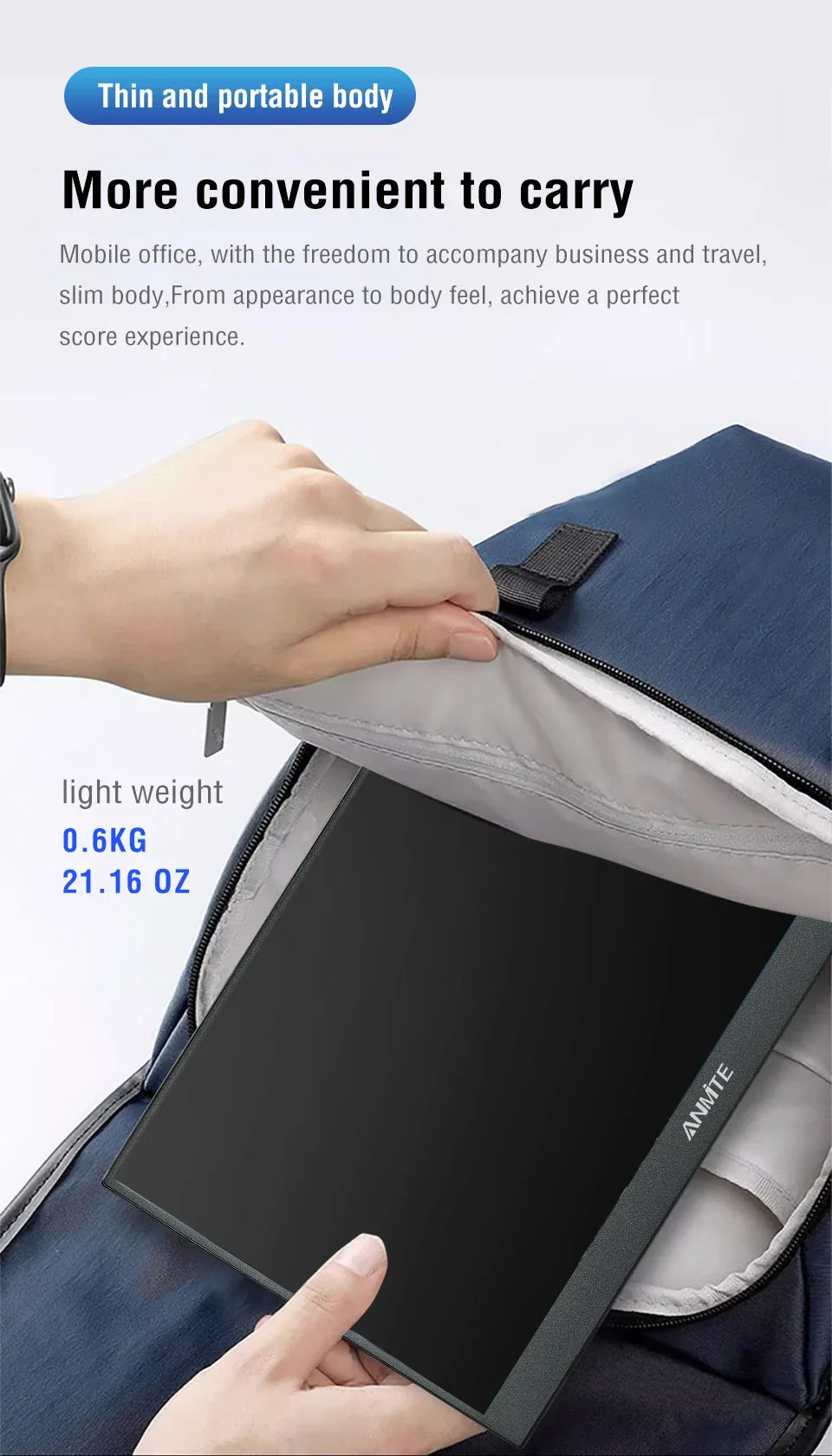 Travel-Friendly Monitor 14.1 Inch Touch IPS HDR10 Second Screen