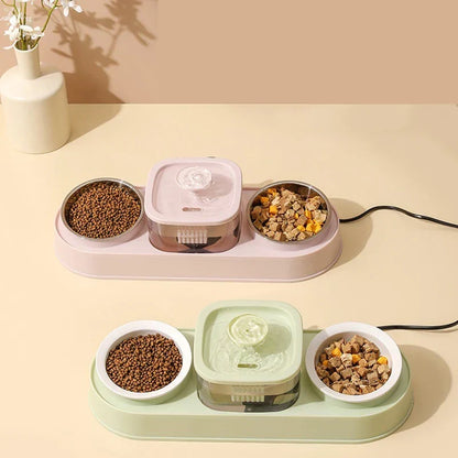 Automatic Pet Feeder 200ml Portion Double Bowl Stainless Steel Food And Water Station Fall 2025 Anti Slip Simple Clean