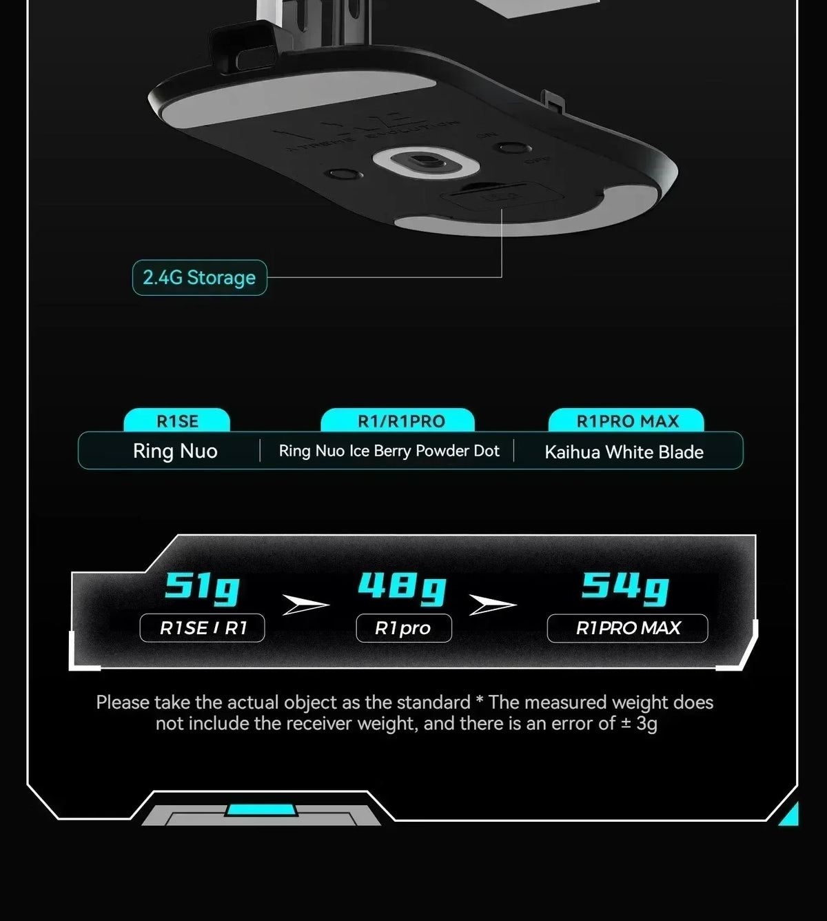 Gaming Mouse Cordless Light Ambidextrous 26000 DPI