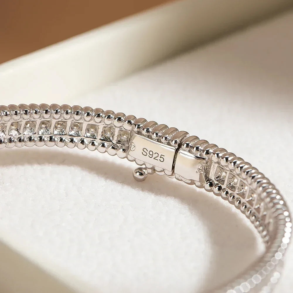 2mm Moissanite Bracelet 18K Gold Plated Tennis Bangle