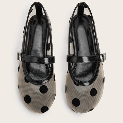 Women Breathable Mary Jane Flats - Round Toe Mesh, Casual