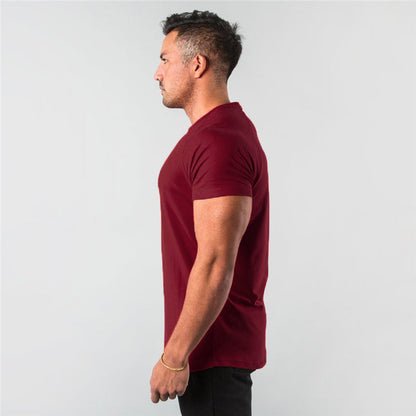 short sleeve, cotton blend, for workout & casual wear – Breathable slim fit men's gym t-shirt