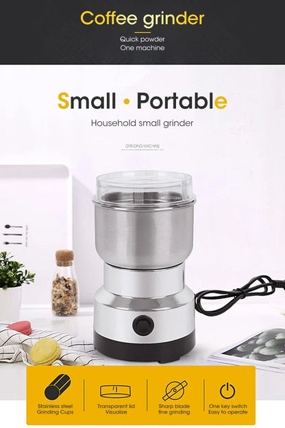 Coffee Grinder Mini Motor-Driven Stainless Ultrafine 300ml