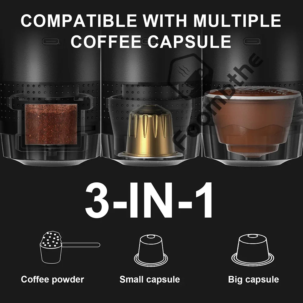 Travel-Friendly Espresso Machine Cordless 3 In 1 Travel Car Camp