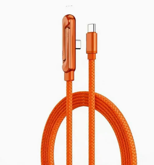 Fast USB-C Charging Cable - Elbow Design, 240W, Type-C To Type-C, Foldable Phone Stand, Back To School 2026 Gift