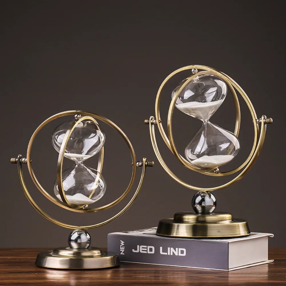 Iron Scandinavian Hourglass Timer Ornament for Office Decoration and Wine Cooler