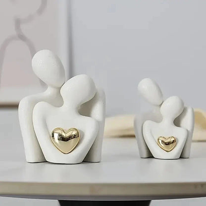 Embrace Love Statue White Plastic Romantic Figurine, Valentines Day Gift 2026 Cozy Bedroom Decor