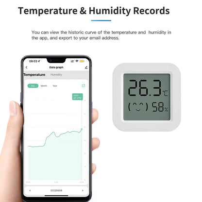 Tuya ZigBee Temperature Humidity Sensor with LCD Screen for Smart Household - Works with Alexa, Google Household, Smart Life App