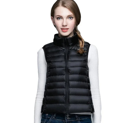 Light Women's Sleeveless Vest - Quilted Nylon, Warm