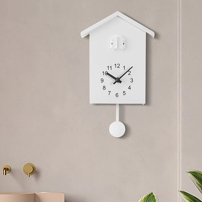 Cuckoo Wall Clock 20x25cm Muted Green Contemporary Hanging Household Clock Fall 2025 Whimsical Quartz Pendulum Gift