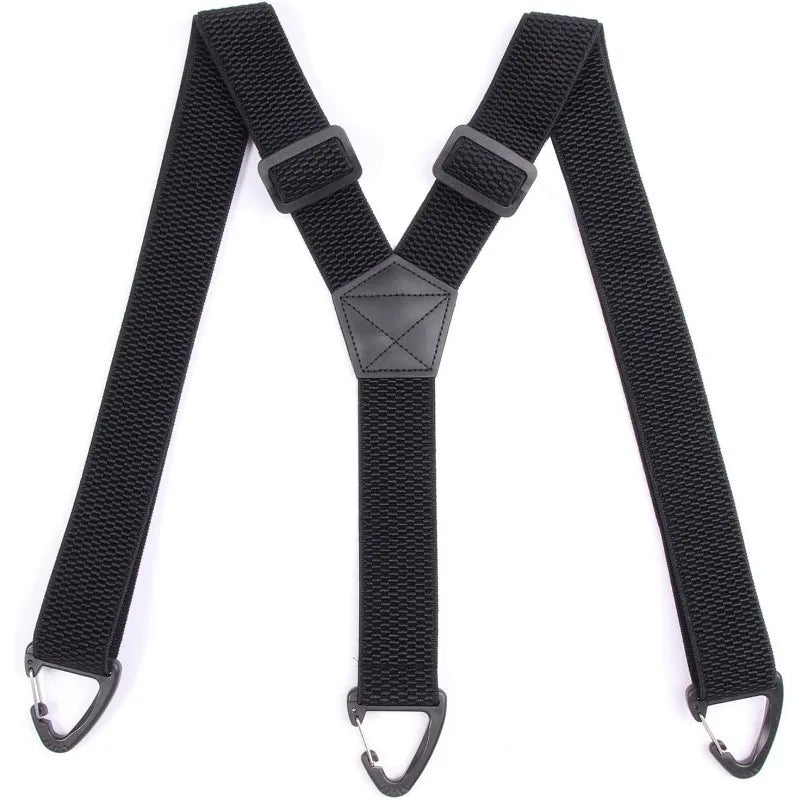 Black Suspenders 3.8cm Wide Y-Back Elastic Work Braces Fall 2026 With Plastic Gripper Clasps