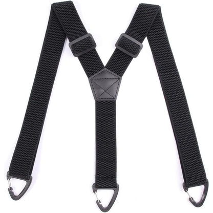 Black Suspenders 3.8cm Wide Y-Back Elastic Work Braces Fall 2026 With Plastic Gripper Clasps
