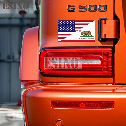 Car Decal PVC Water-Resistant USA Flag California Bear Vinyl Patriotic 4th Of July Vehicle Exterior Decor