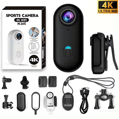 Mini Water-Resistant Action Camera with WiFi - Magnetic Body Chest Recorder 1080P Sports POV Helmet Cam