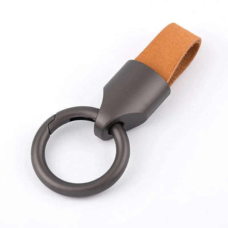 Cowhide Leather Keychain Carabiner Ring Regular Carry