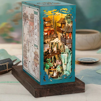 Book Antiquity Nook Doll House Kit with Touch Light 3D Puzzle Toy