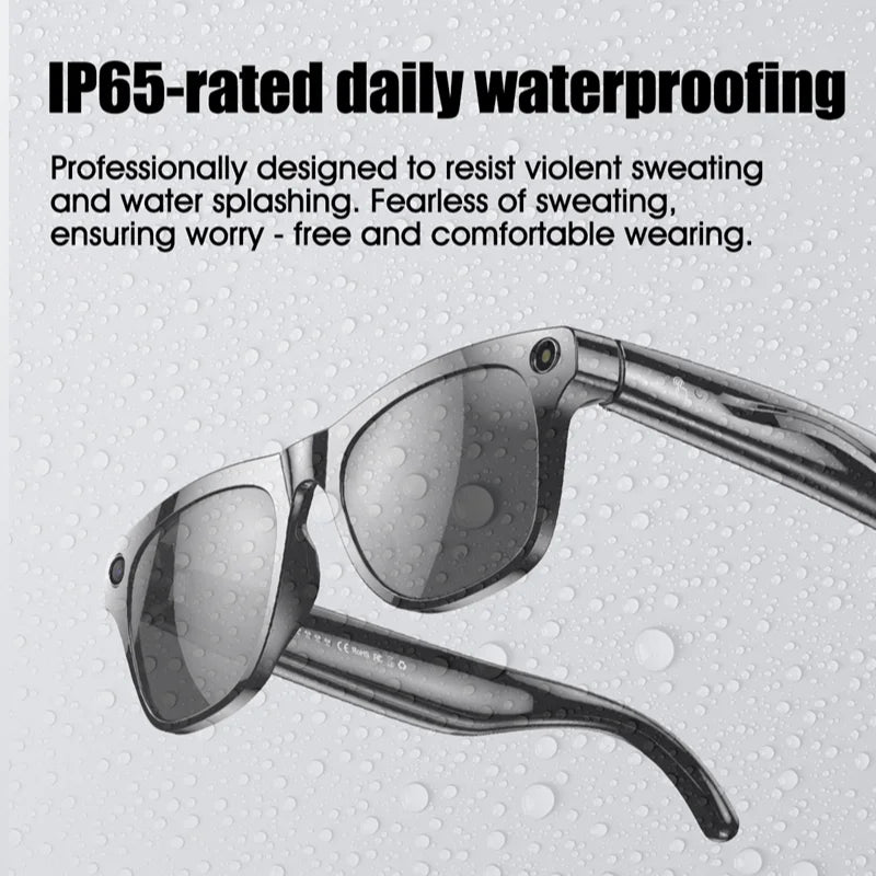AI 4K Smart Camera Glasses Photochromic Travel Handsfree