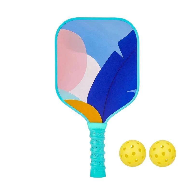 Light Kids Pickleball Paddles Kit with Compact Grip, Honeycomb Core, Fiberglass, Ages 6-12, Comes with 2 Paddles and 2 Balls