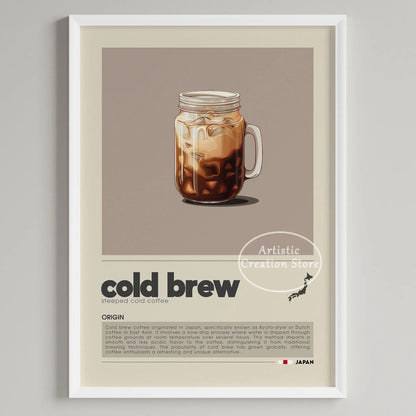 Wall Coffee Art Six Panel Minimalist Kitchen Cafe Decor