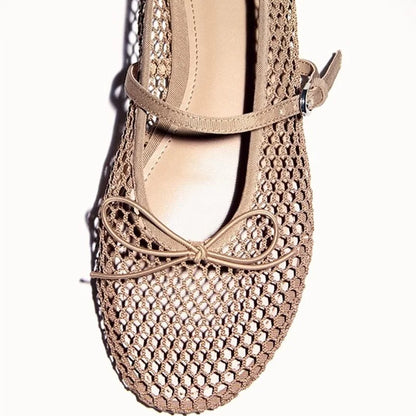 Women’s Breathable Ballet Flats - Mary Jane, Mesh, Summer