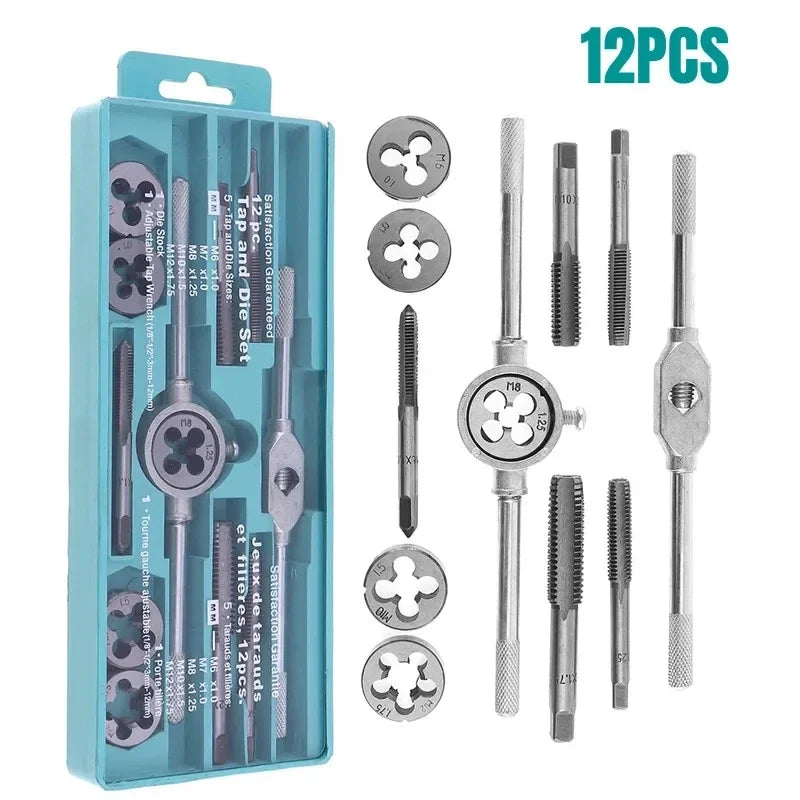 Tap And Die Kit 20Pcs M3-M12 Metric Thread Tools For DIY Metalworking Kit