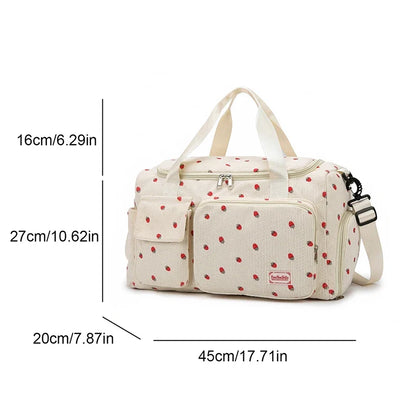 Travel Corduroy Tote Bag Large Capacity Carry On With Shoe Compartment Summer Travel 2026 Duffle