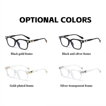 Light Blue Blocking Glasses - Oversized Frame Computer Eyewear With Rhinestone Decor, Fall 2026 Trend Gift