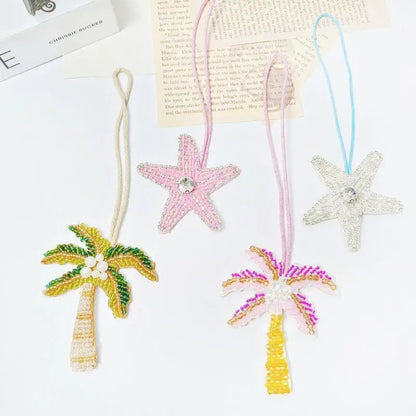 Tree Coconut Sequin Patch Keyring Bag Pendant Handmade