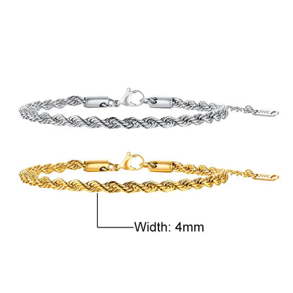 Steel Stainless Rope Chain Bracelet Twisted Singapore