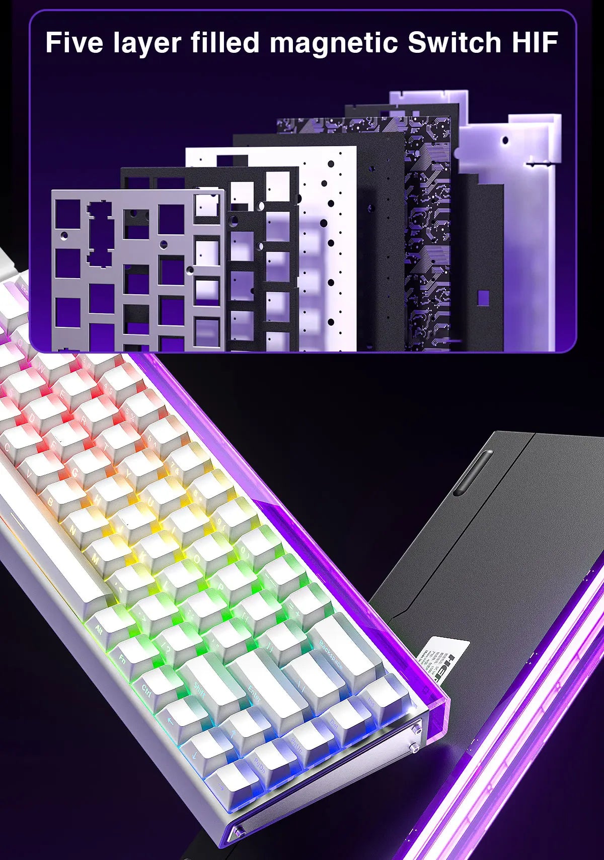 Mechanical Gaming Keyboard 68 Key RGB Travel-Friendly Esports
