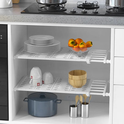 Wall-Mounted Flexible Shelves - Household Organizers for Closet, Bathroom & Kitchen Storage
