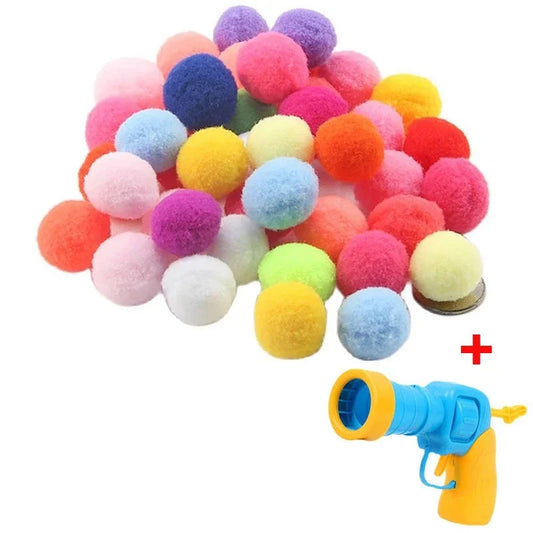 Toys Cat Interactive Launch Toy for Kittens - Plush Ball Shooter Pet Supplies